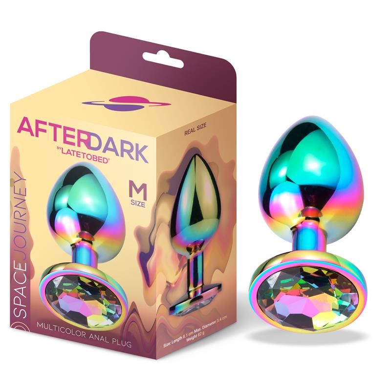 SPACE JOURNEY - Multicolor Butt Plug with Jewel Size M